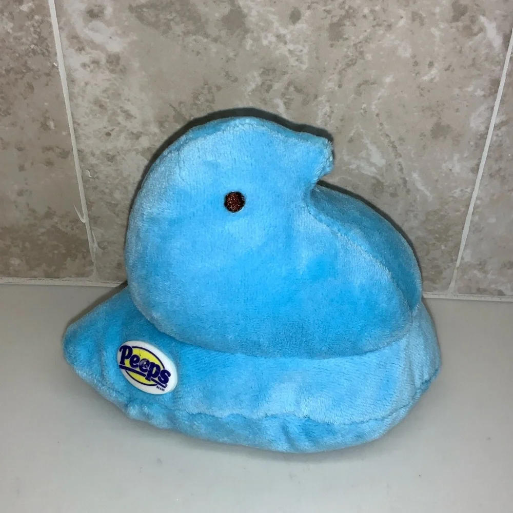 Peeps Plush Stuffed Animals Set -Blue, Pink, Yellow For Spring and Easter Basket